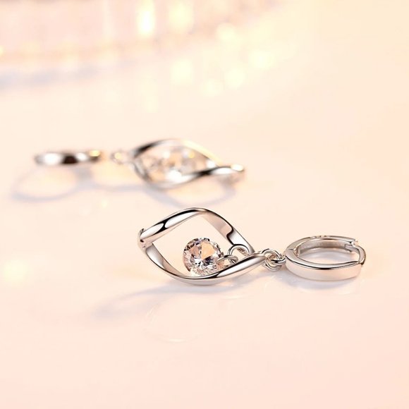 ❤️ Earrings And Necklace Tear Drop Woman 925 Sterling Silver Pendant Set Day - Picture 7 of 9